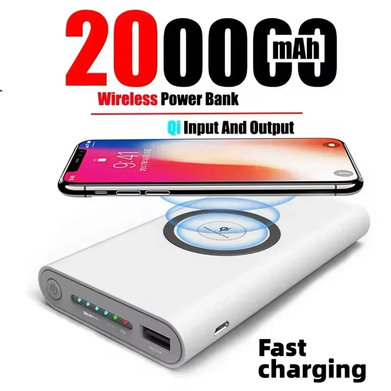 Mobile power emergency wireless charging function. Charging treasure new large capacity 100,000 mA back clip type