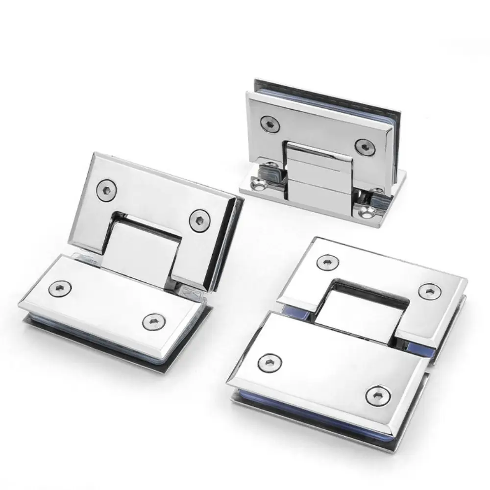 

Петли для дверей ванной комнаты из нержавеющей стали 90° ° /135 ° /180 ° Кронштейн-зажим для цельного стеклянного дверного полотна, серебристый/черный/золотистый