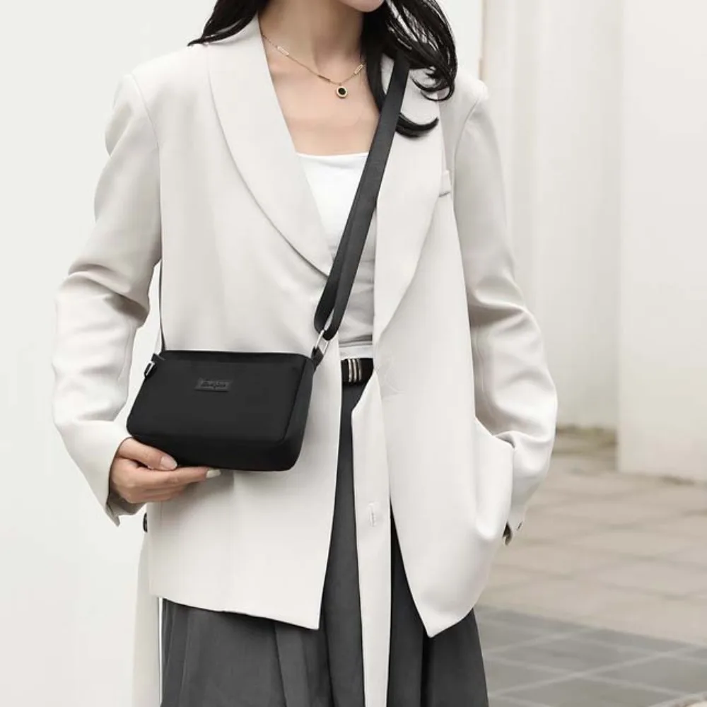 

Adjustable Strap Nylon Square Bag Japanese Style Soft Large Capacity Shoulder Bag Solid Color Anti-splash Water