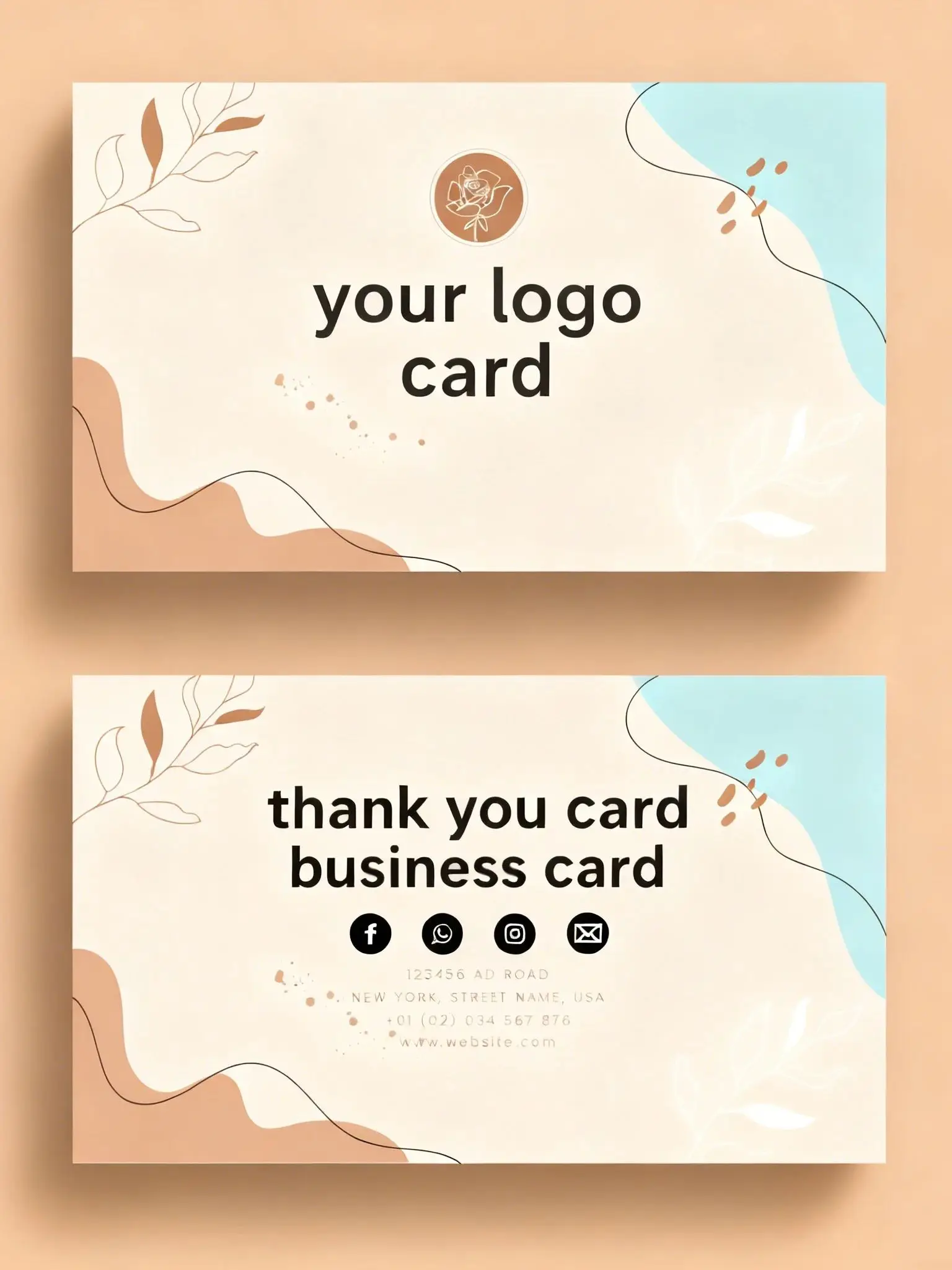 Aangepaste bedankkaarten, visitekaartjes, dubbelzijdig bedrukt, gepersonaliseerd met logo, voor bruiloft, cadeau, bedrijfsevenement - afbeelding 2