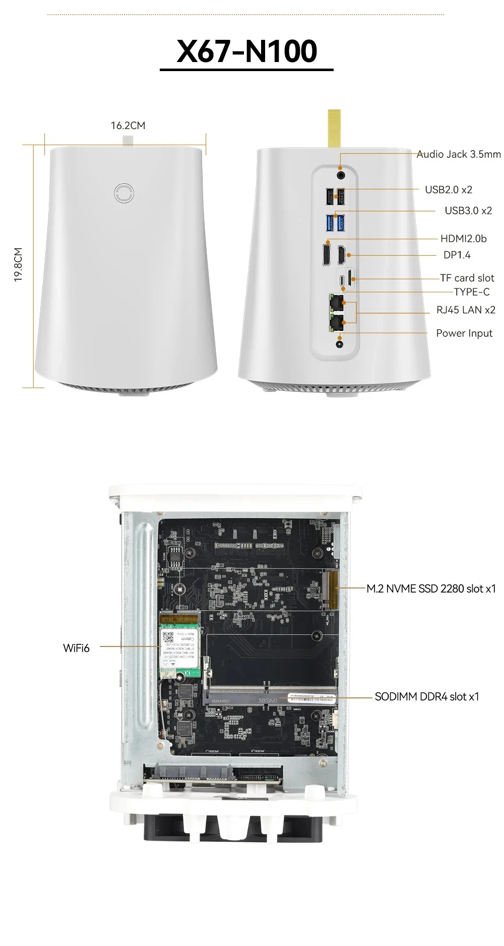 Mini PC industriel pour routeur/pare-feu NAS, avec Wi-Fi 6, AMD R7 5825U, DDR4, M.2 NVcloser, 2280 LAN, pfSense, Linux, Windows 11