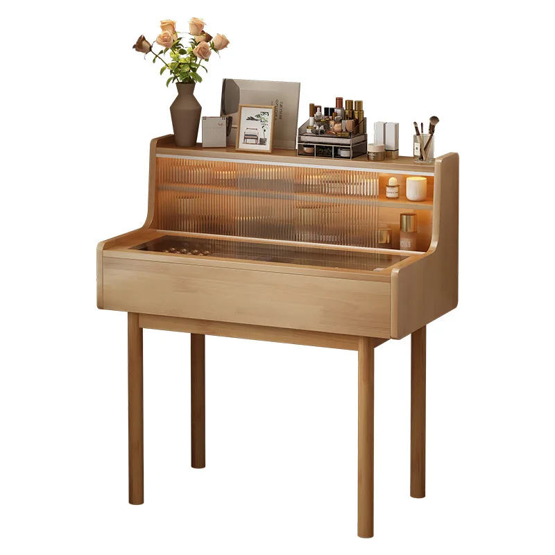 

Solid wood dresser bedroom modern simple makeup table light luxury high-end makeup table storage cabinet