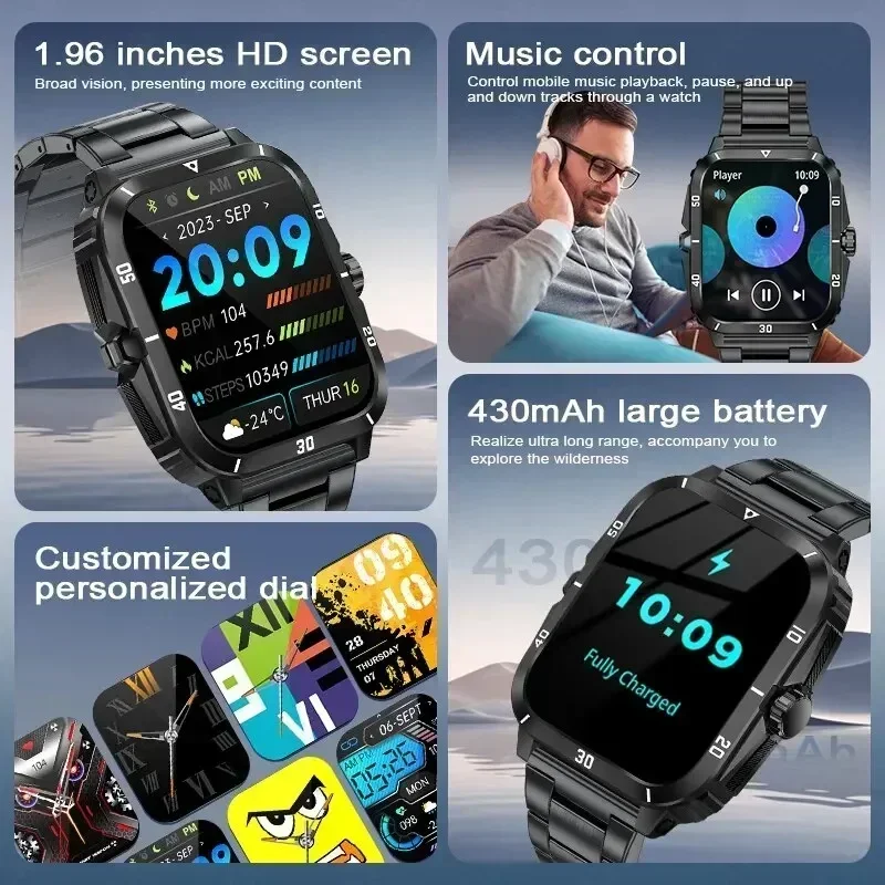 Xiaomi Smart Watch For Men 1.96 Screen Blood Oxygen Bluetooth Call Watch 100+Sport Waterproof Smartwatch Man Reloj Hombre