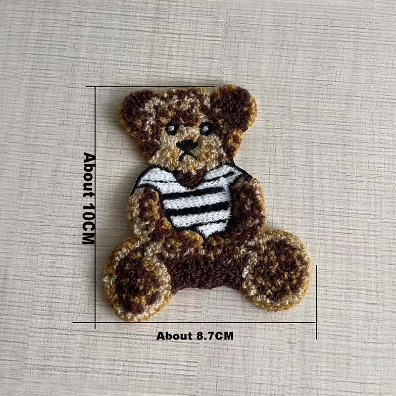 Cartoon Large Teddy Bear Chenille Sewing Patch Embroidery Applique Badge Stickers,Sew on Patches for Clothing Kids,Backpack