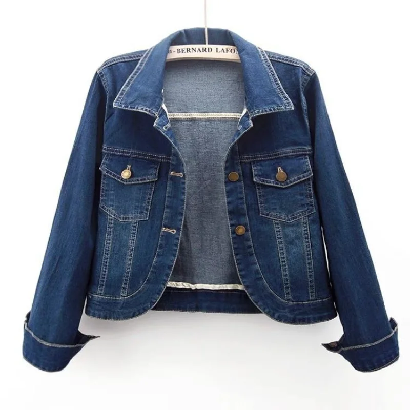 

Spring Autumn New Versatile Slim Long-sleeved Casual Denim Jacket Short Cardigan Top