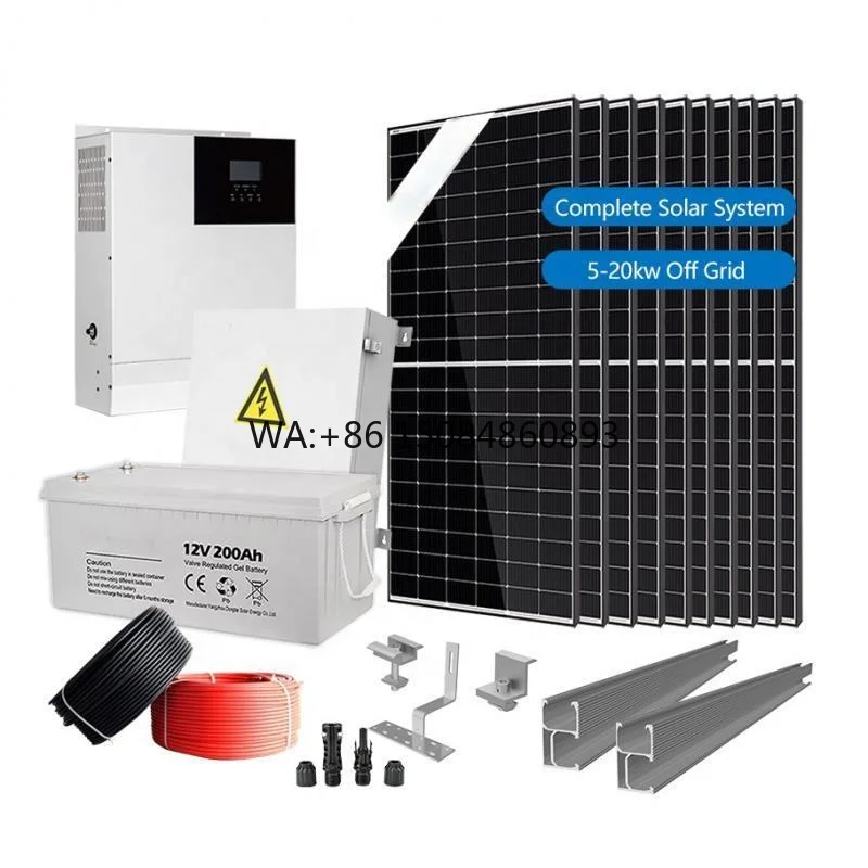 UN 5kw 10kW 15kw 20kw Hybrid Off-Grid Solar Power System 230V Complete Kit With 30kWh Battery MPPT Pure Sine Wave Inverter