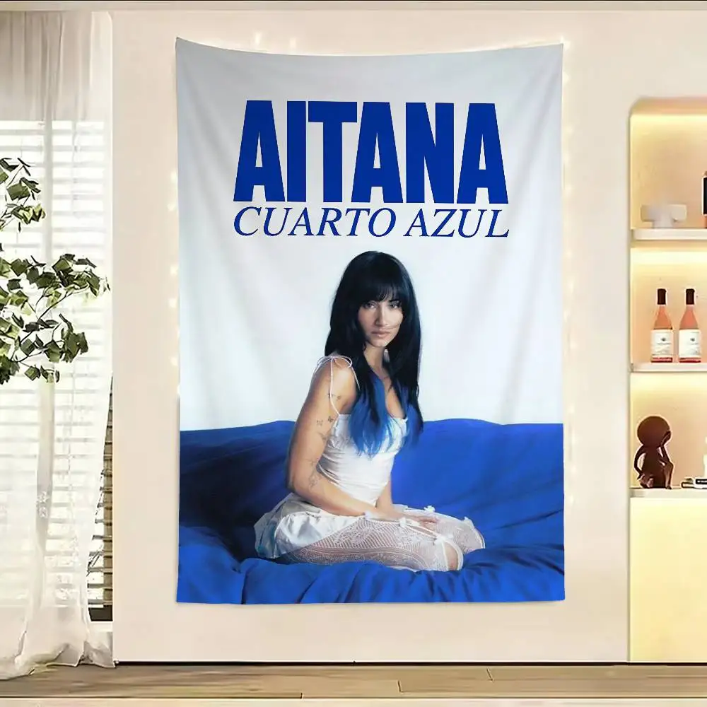 

A-Aitana Cuarto azul Flags Wall Hanging Background Art Banner for Bedroom Home Outdoor Decor