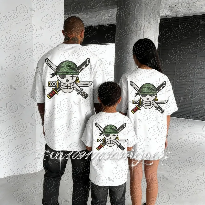 Neues Roronoa Zoro Anime One Piece Herren Street Fashion T-Shirt Hip Hop Cosplay Harajuku Sommer Übergroßes Spezielles Kurzarm-Shirt