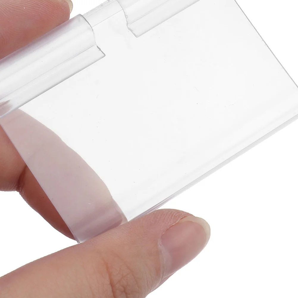 

100pcs Label Holders Clear Shelf Label Clips Price Cards Stand Sign Display Holder Retail Merchandise Organizer Store Shelf
