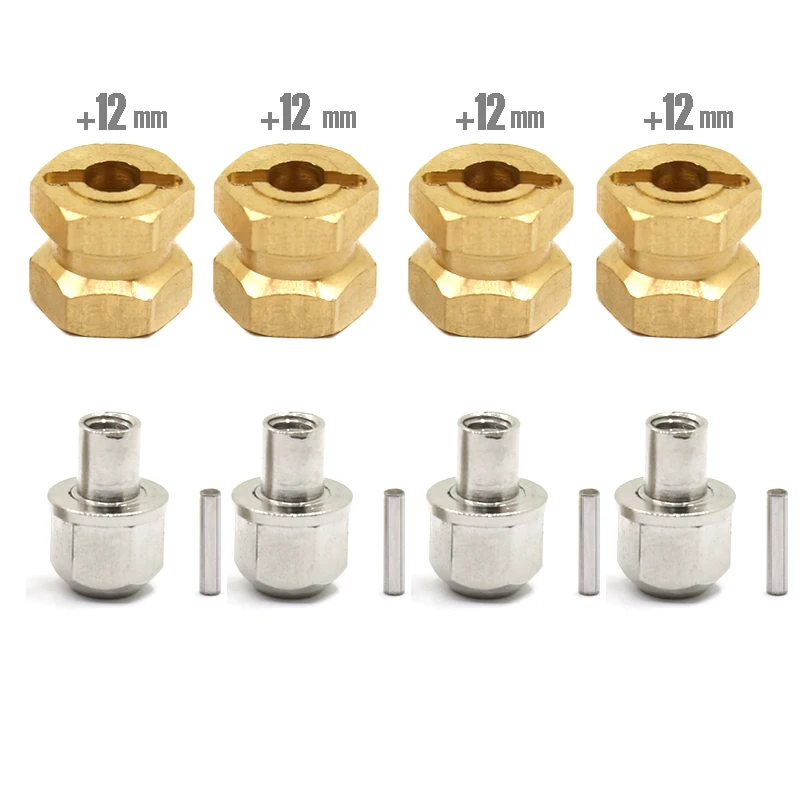 4 Stück 12mm/15mm/17mm Achsverbreiterungs-Sechskant-Radadapter für 1/10 RC Crawler Auto TRX4 RC4WD D90 D110 Axial Scx10 90046 CatRC