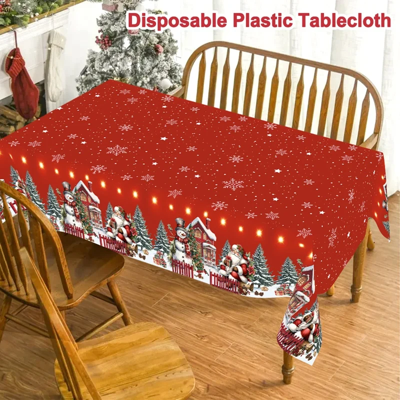 عيد الميلاد مفرش المائدة سانتا كلوز غطاء المائدة زينة عيد الميلاد للمنزل 2025 نافيداد نويل هدايا السنة الجديدة غطاء طاولة طعام