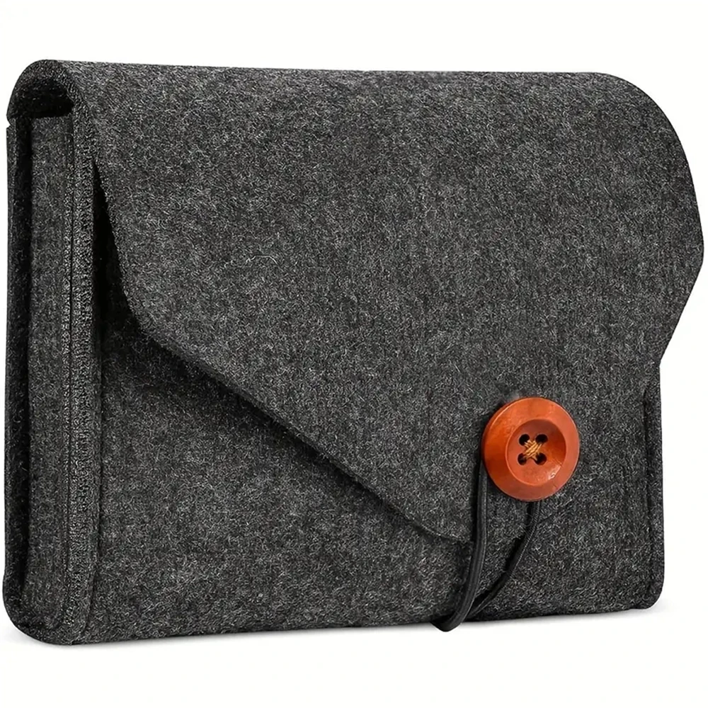 

Felt Gadgets Bags Mouse Pouch Multipurpose Charger Storage Bag Travel Power Pack For & Laptops Accessories Black