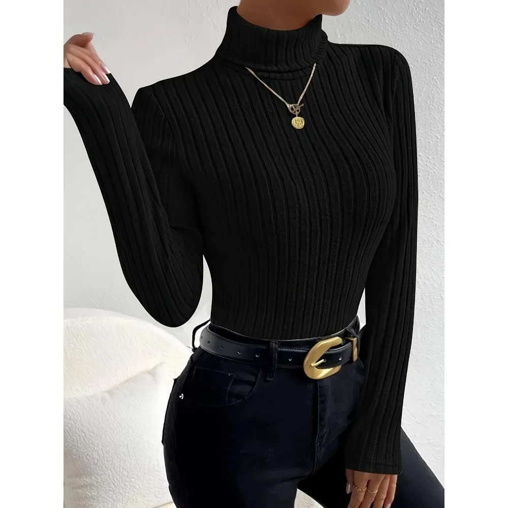 حجم كبير 1XL-5XL المرأة سليم صالح مضلع متماسكة الياقة المدورة محبوك سترة طويلة الأكمام رمادي فاتح أنيقة تنوعا البلوز