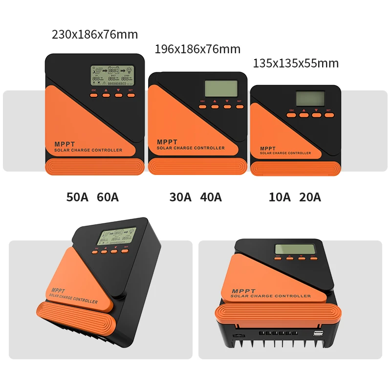 Solar Charge Controller MPPT 60A 50A 40A 30A 20A 10A Solar Panel Solar Charge Regulator 12V 24V Battery PV Input 100VDC