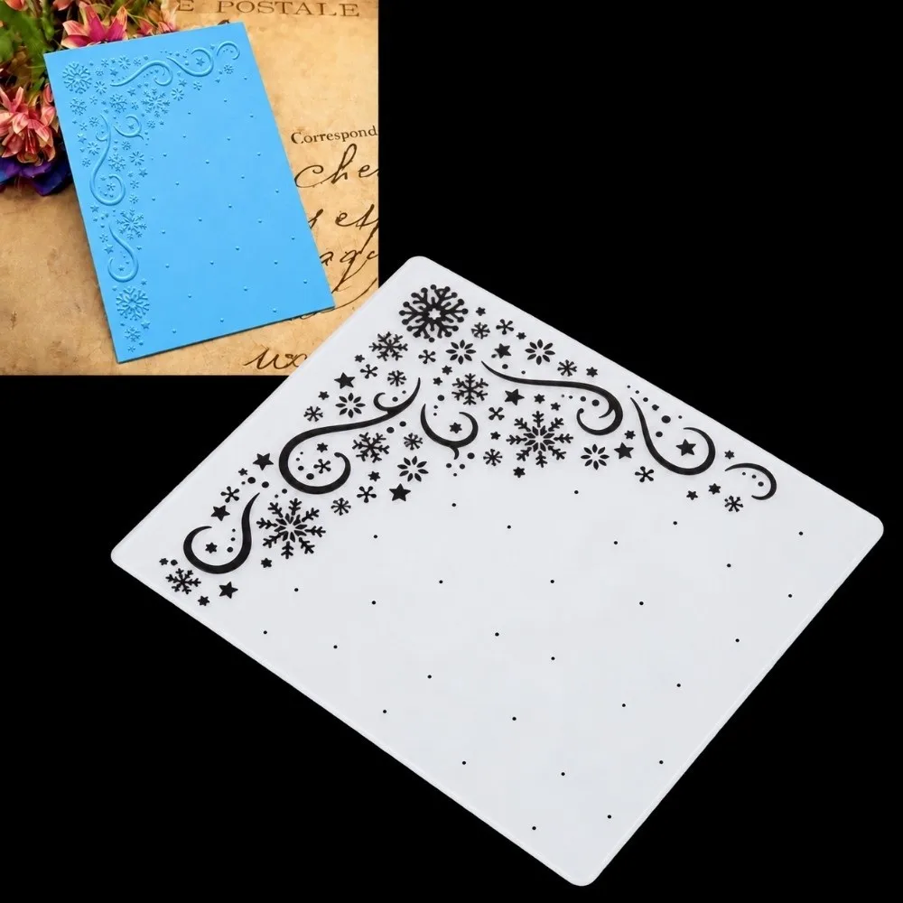 Art Creation Plastic Embossing Template Clear Flat Embossing Folder Multi Types Patterned DIY Embossing Mold Paper Craft
