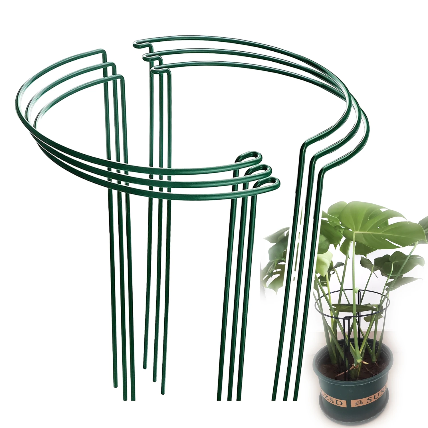 1Pc 2Pcs Plant Semi-circular Support Stake Home Garden Plants Flower Fixed Trellis Flower Bed Bonsai Branches Holder