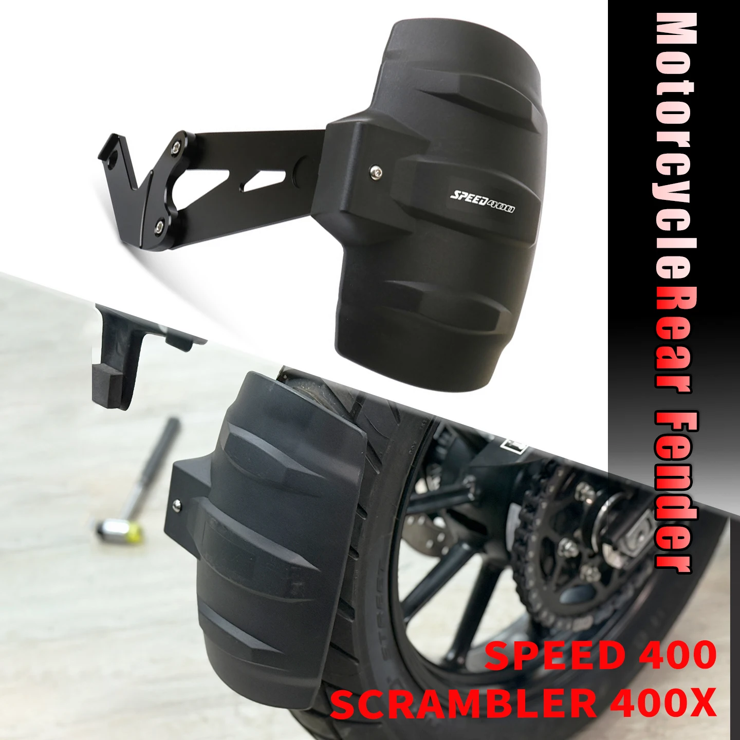 

Motorcycle Rear Fender Mudguard Mudflap Wheel Hugger Splash Guard Cover For Scrambler 400x Speed 400 Scrambler 400X