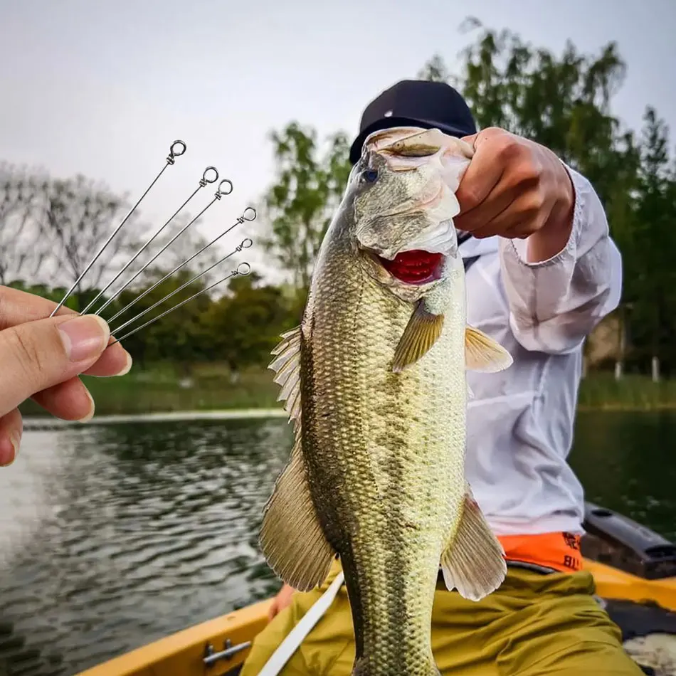 90 Stück Spinnerbait-Schaftdrähte, DIY-Spinnerköder-Bastelzubehör, Spinnerbait-Drahtarm für Barsch-, Forellen-, Süßwasser- und Salzwasserfischen – Detail 1