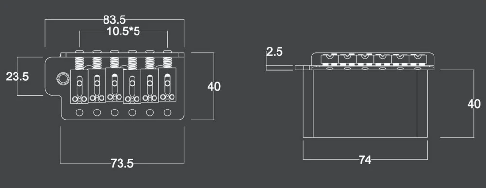 KAYNES-puente de sistema de trémolo para guitarra eléctrica tipo ST, 52,5 MM, con bloque de Zinc o latón para guitarra ST, cromo, plata y oro, KY01