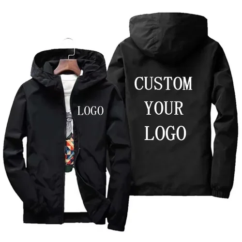 Imagen 2 del producto Chaqueta Chaqueta Chaqueta Logotipo personalizado para hombre Ropa de calle Chaqueta fina de otoño para hombre y mujer Ropa cortavientos con logotipo personalizado