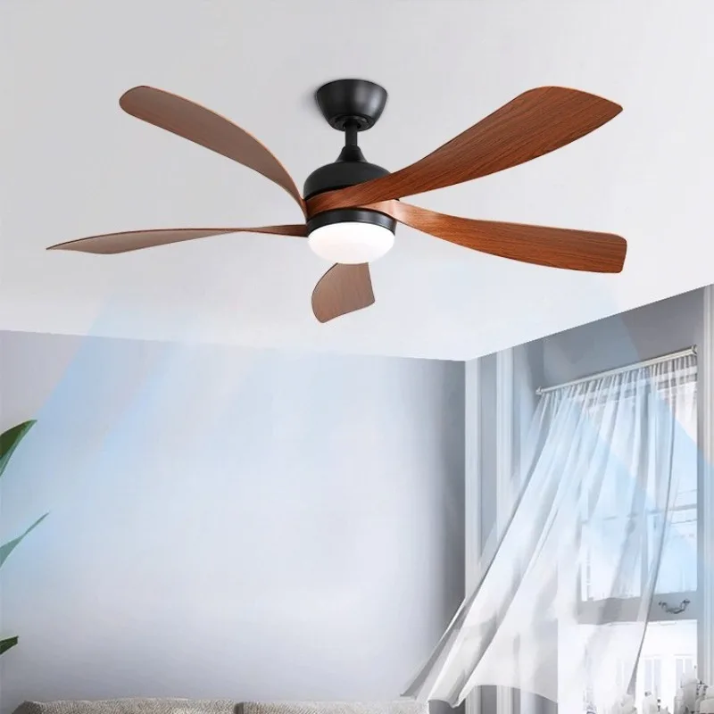 Creative Designer Five Leaf Ceiling Fan Lamps 52 Inch DC Three Color Ceiling Fan Lights 110V Wide Voltage Indoor Decor Fixtures