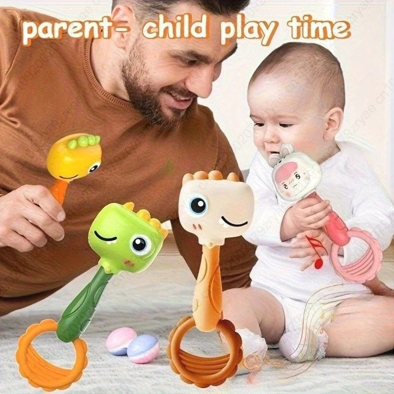Chocalho calmante de dinossauro BABY, sensorial não tóxico seguro com som crinkle, presente para Natal, Halloween, aniversários, design brincalhão