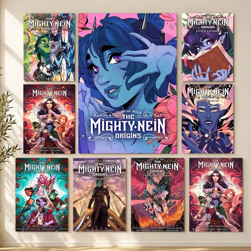 comic The Mighty Nein Poster HD Poster Printing Self Adhesive Poster for Living Room Bedrooms Home Decor Gift
