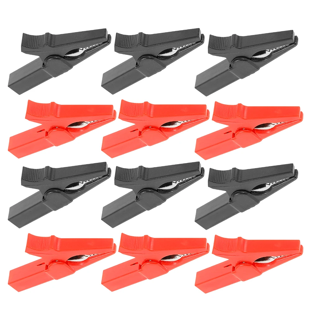

12 Pcs Crocodile Clip Clamps Charging Automotive Clips Copper Car Jumper