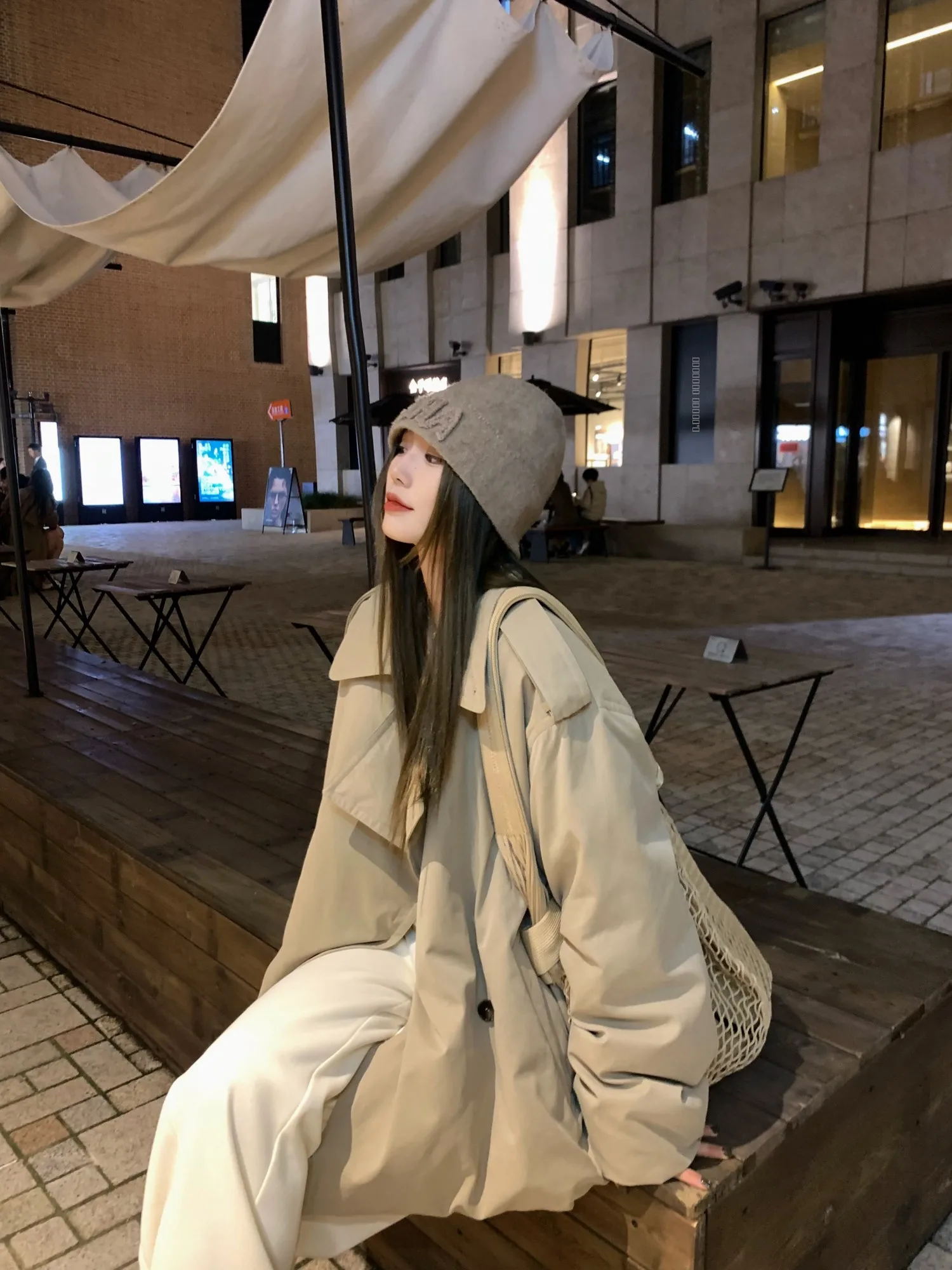

Xiao Jun Jun Britney Loose Fit Du down Jaet Simple Collar Women's Private Model Warm Outerwear Casual Sle Long Sve