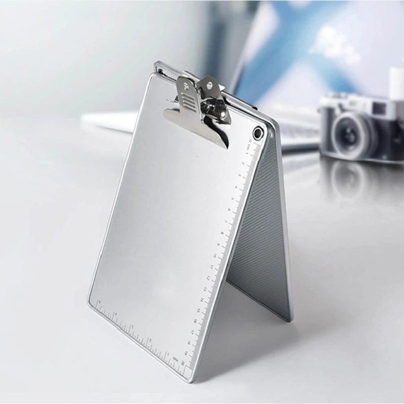 A4 Aluminum Alloy Writing Clipboard Professional Document Folder Office Legal Pad Holder, Durable Aluminum Clipboard