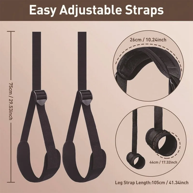 Adjustable leg straps, leg straps, movable posture binding straps