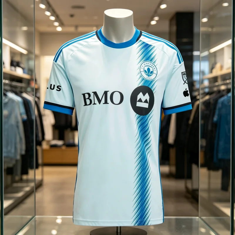 

CF Montreal Away Jersey 2026 Men's Soccer Shirt BMO Sponsor Football Jersey Fan Version White Blue Dot Pattern Family Kids Tees