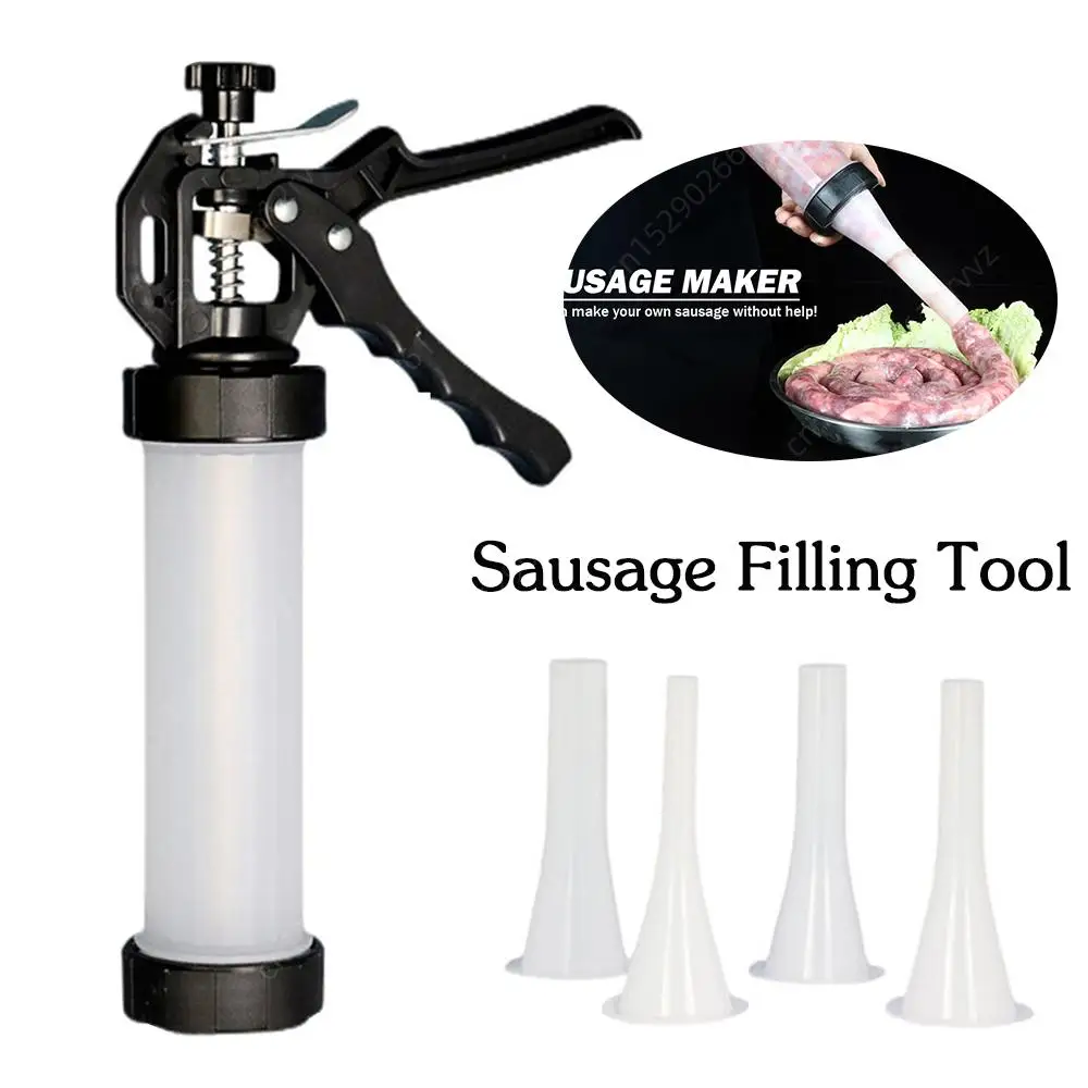 

1set Meat Fillers Machine Manual Homemade Sausage Stuffer Sausage Gadgets Kitchen Tools Sausage Syringe Manual Sausage Maker
