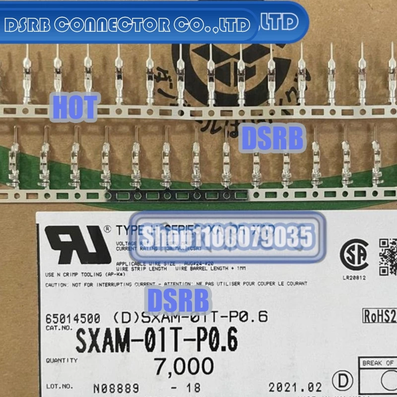 

100pcs/lot SXAM-01T-P0.6 Terminal Wire gauge 20-24AWG 100% New and Original