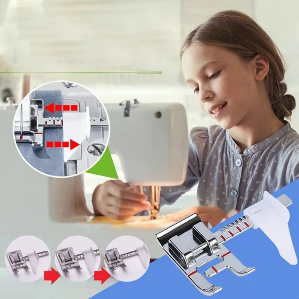 Metal Sewing Machine Presser Foot Silver 2.8 * 4.7 * 0.8cm Universal Sewing Machine Foot Low Shank Presser Foot for Domestic Use