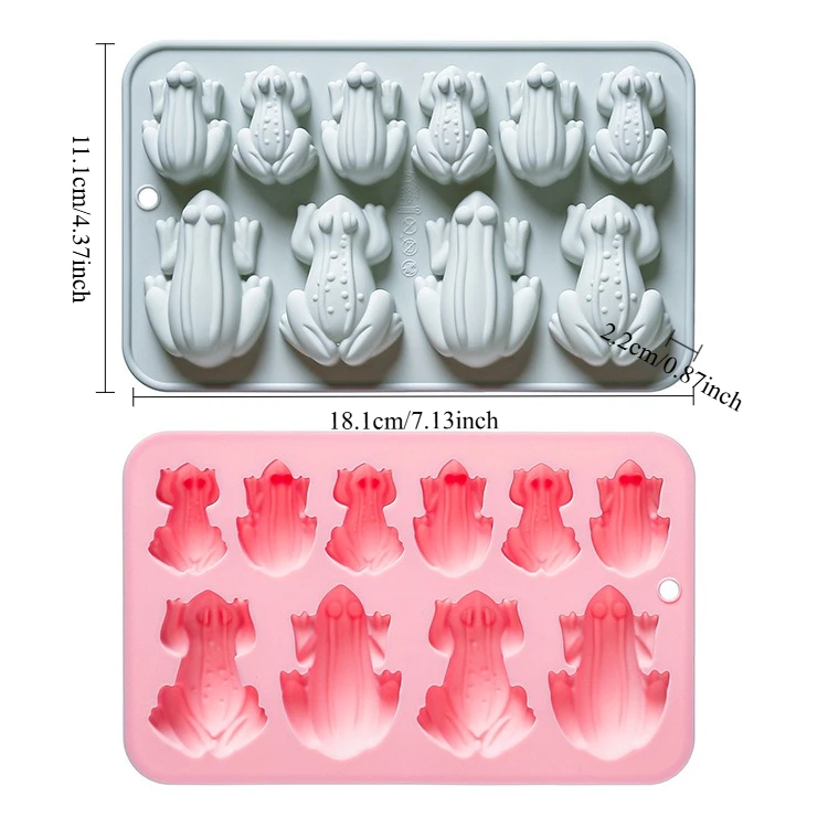 10 Cavity Different Sizes Frog Shape Silicone Mold Fondant Candy Chocolate Mould 3d Toad Ice Cube Epoxy Resin Mold Cake Decor