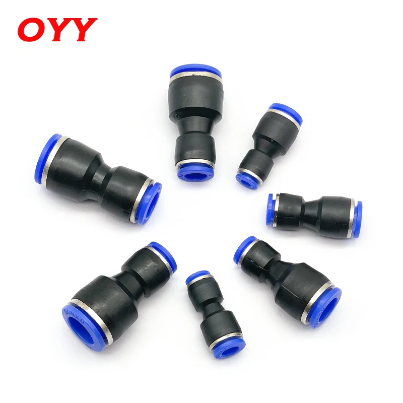 Pneumatic Fittings Plastic Connector PU PG 4mm 6mmTo 8mm 10mm Air Water Hose Tube Push in Straight Gas Quick Connectors Fitting