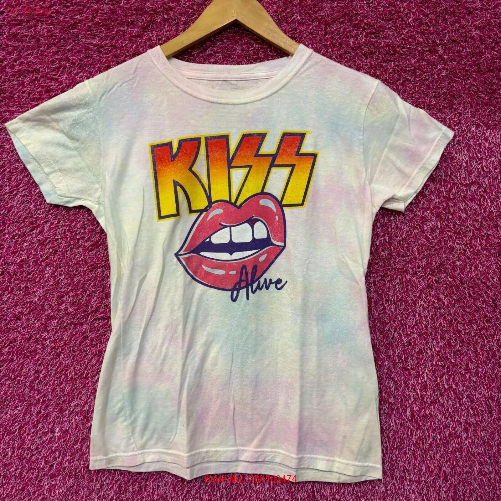 

Женская футболка Kiss Alive в стиле рок Tie Dye, большой размер