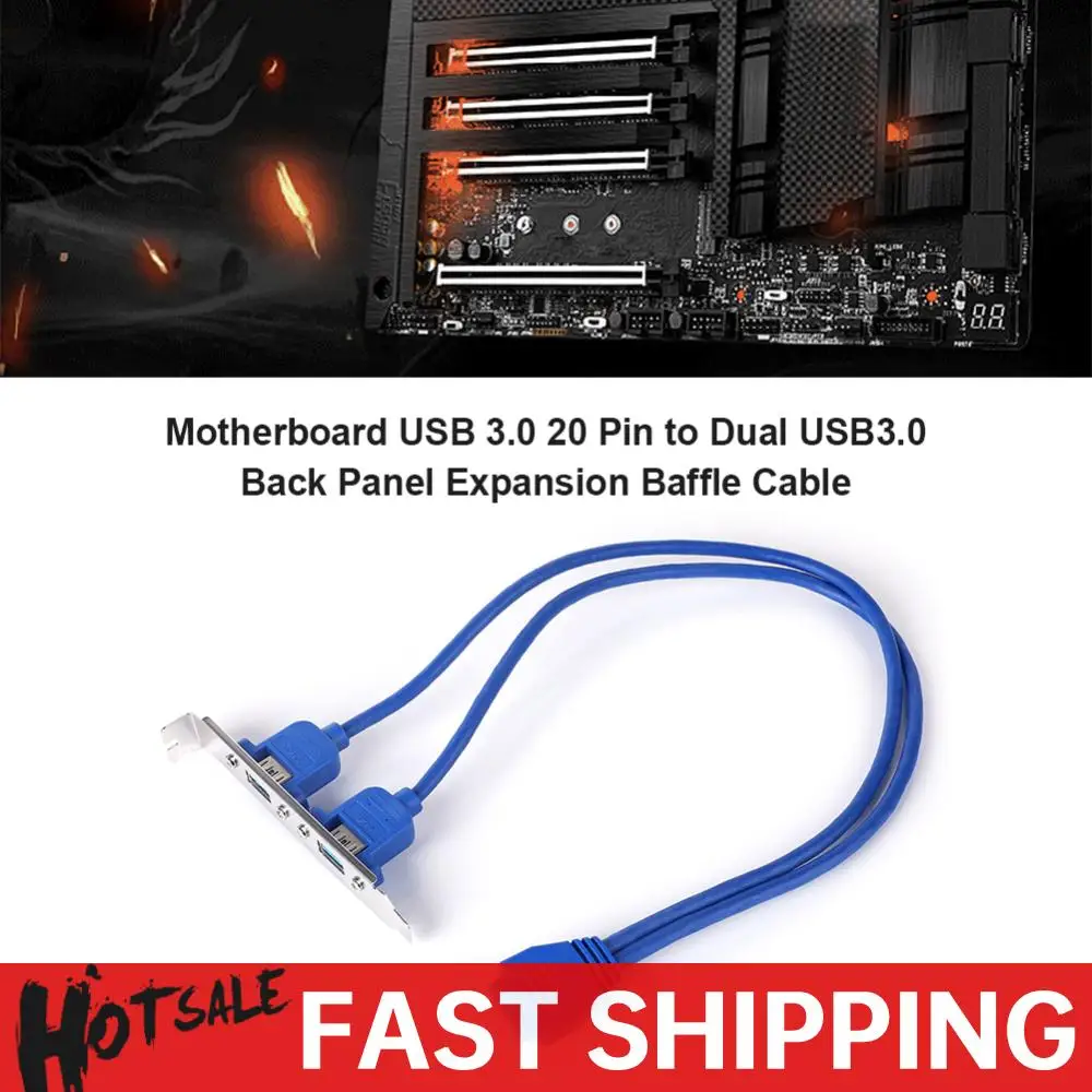 

Удлинительный кабель для кронштейна материнской платы USB 3.0 20-контактный к двойному USB3.0-перегородке Кабель-адаптер для ПК Компьютер