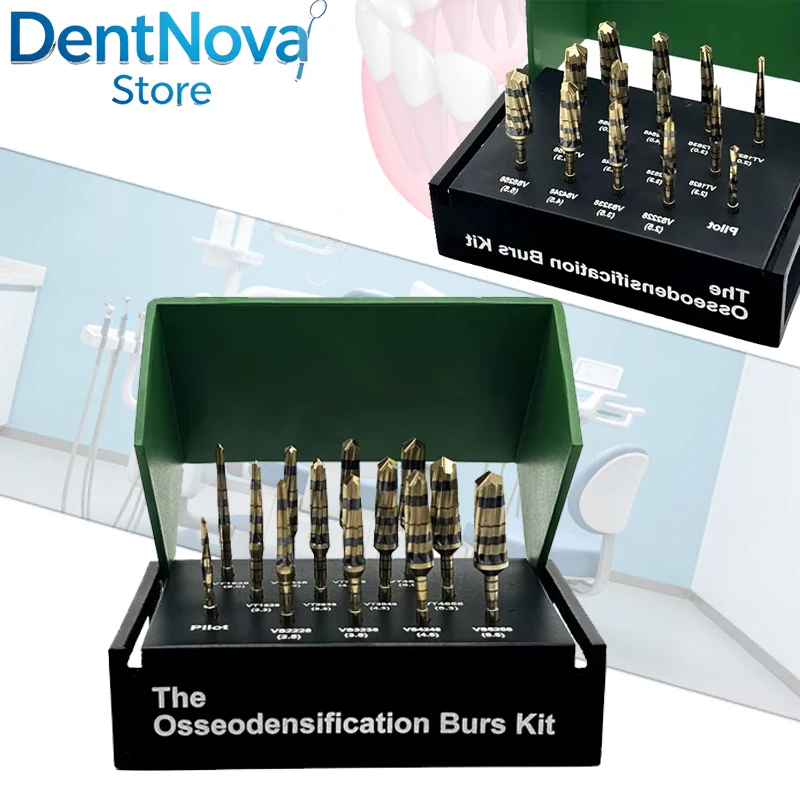 

13pcs/set Dental Implant Burs High-Speed Surgical Grade for Osteotomy Osseodensification Compatible with Implant Drivers