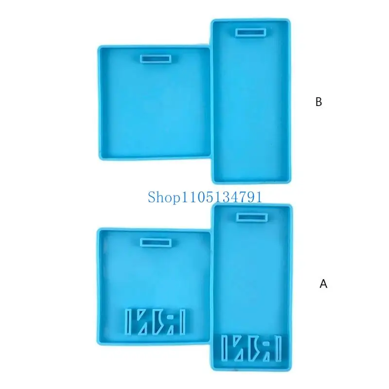 

98km Trinkets Luggage Label Decors Pendant Rectangle Square Fondant Mold Blue Color
