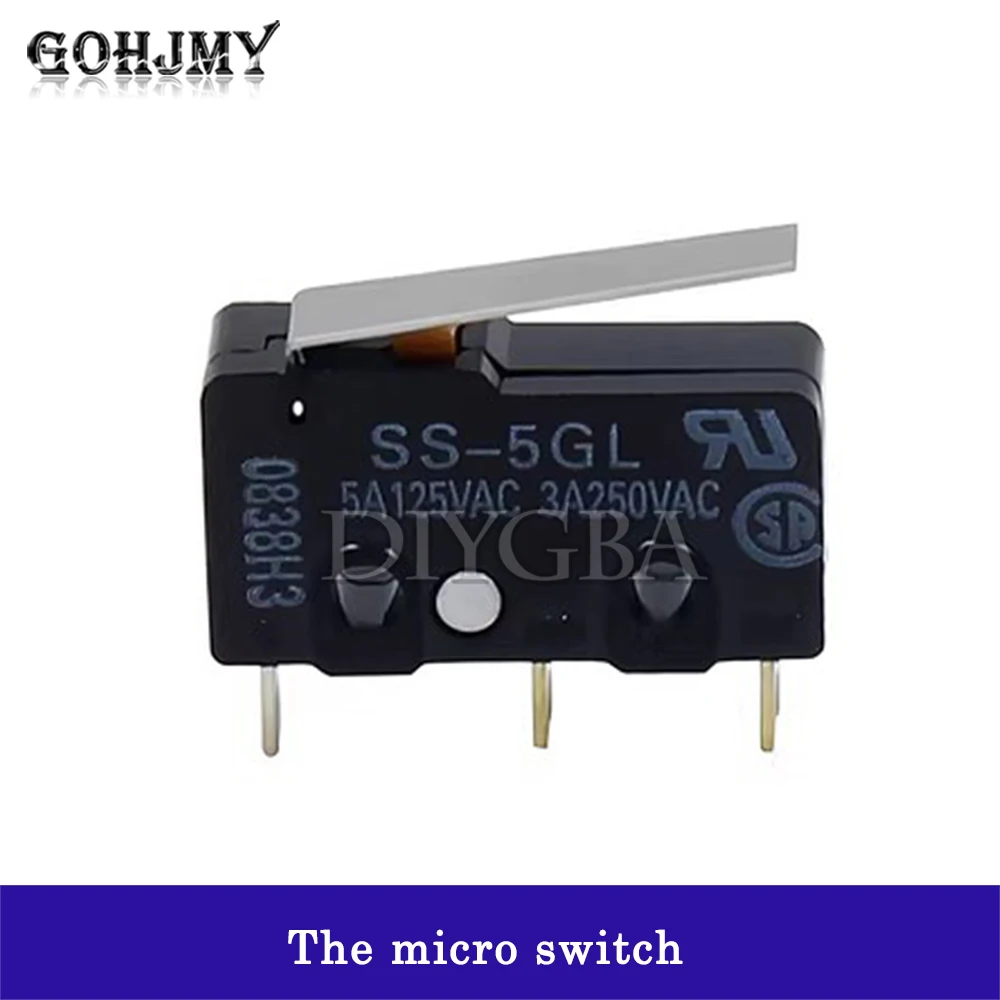 1PCS Limit Micro switch Three Straight Legs Mouse Side Key Momentary Micro Limit Switch SS-5 SS-5GL SS-5GL2 SS-5GL13