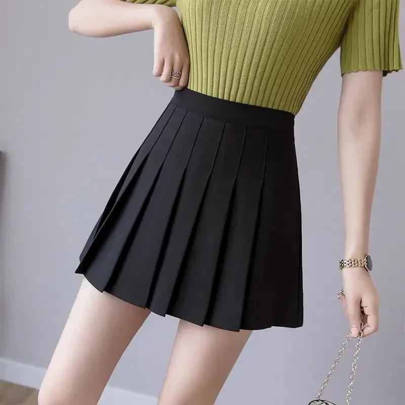 2024 Spring Summer Korean Skirt Shorts Women High Waist Sexy Mini Skirt School Short Pleated Kawaii Japanese Pink Skirt Female