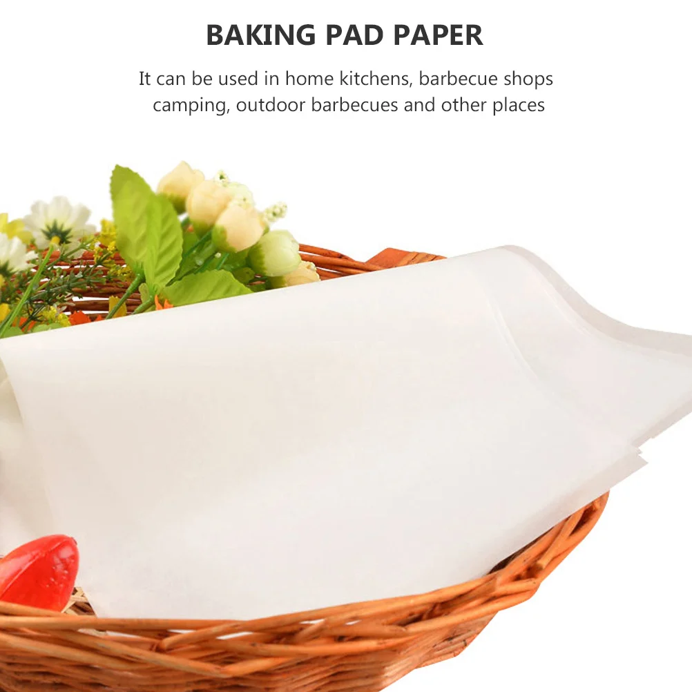 

50 Sheets Heat Resistant Silicone Baking Paper Non-Stick Grill Mat for Bbq Fish Cake Vegetables Outdoor Camping Kitchen Use