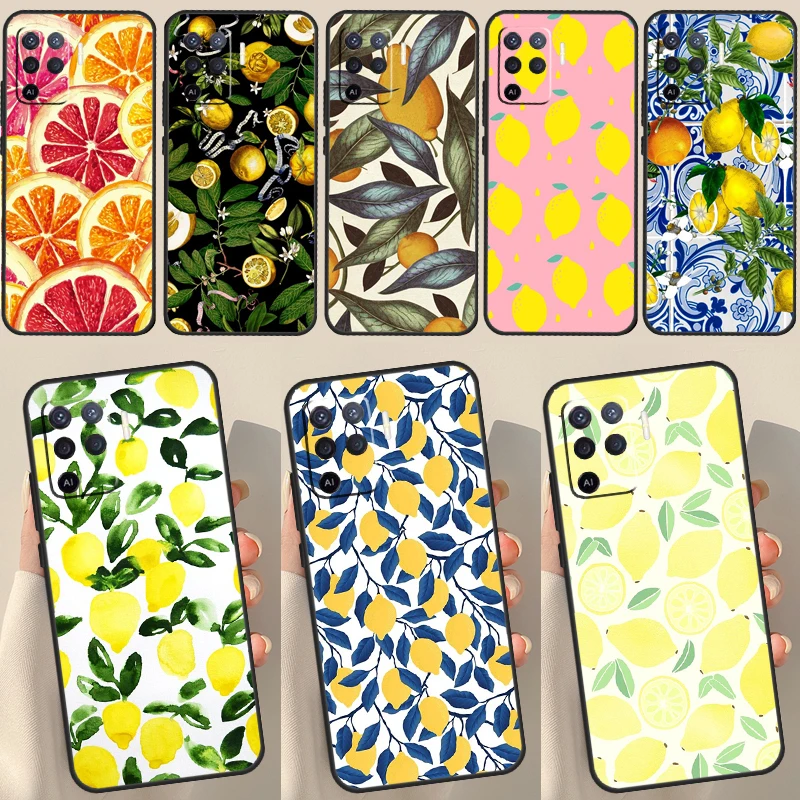 Summer Fruit Lemon For OPPO Find X3 Lite X5 Pro A5 A9 A31 A53 S A83 A91 A93 A54 A74 A94 A15 A16 A52 A72 Case