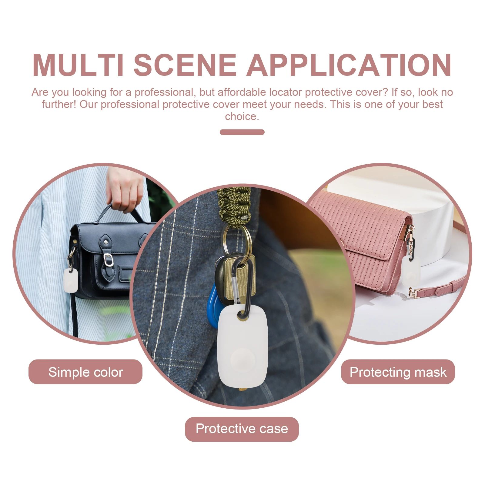 

2Pcs Silicone Protective Cover Shockproof Case Durable Lightweight Keychain Accessory Compatible for Tile Mate Pro