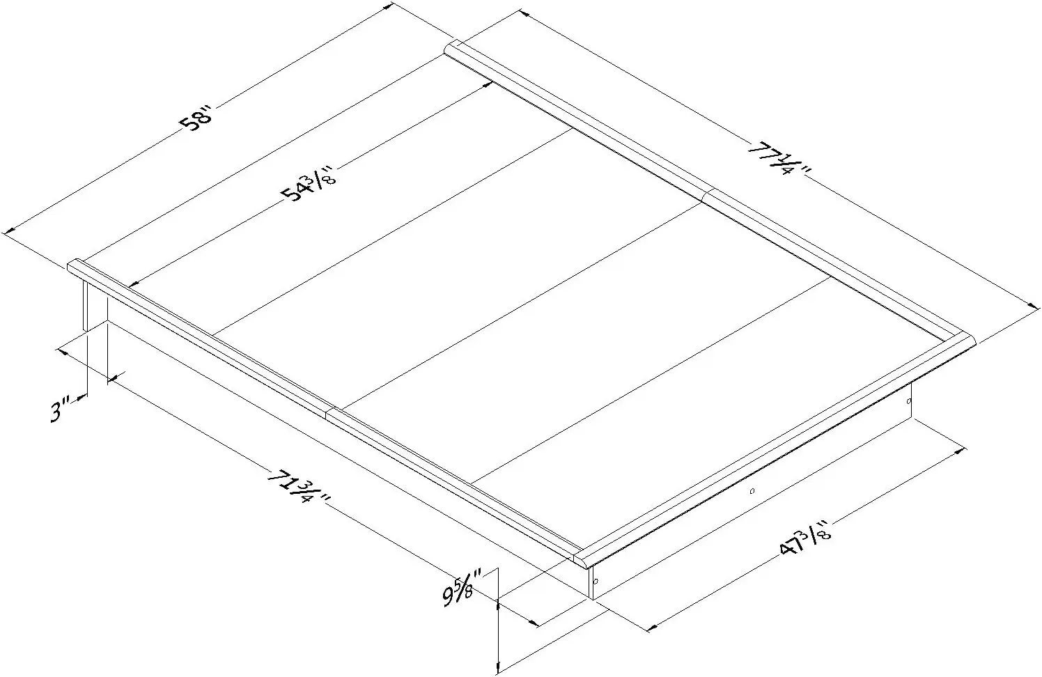 South Shore Step One Platform Bed with Storage, Full 54-Inch, Pure Black