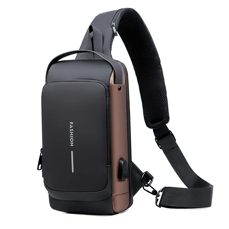 Men's Shoulder Bag Man Crossbody Cross Body Multifunction Messenger Anti Theft USB Pack Travel Sling Chest Bags Pack