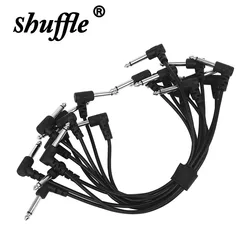 10 Pcs Guitar Effects Connector Cable Universal Black 6.35mm 15cm 30cm 50cm Audio Pedal Cable Durable Guitar Accessories & Parts