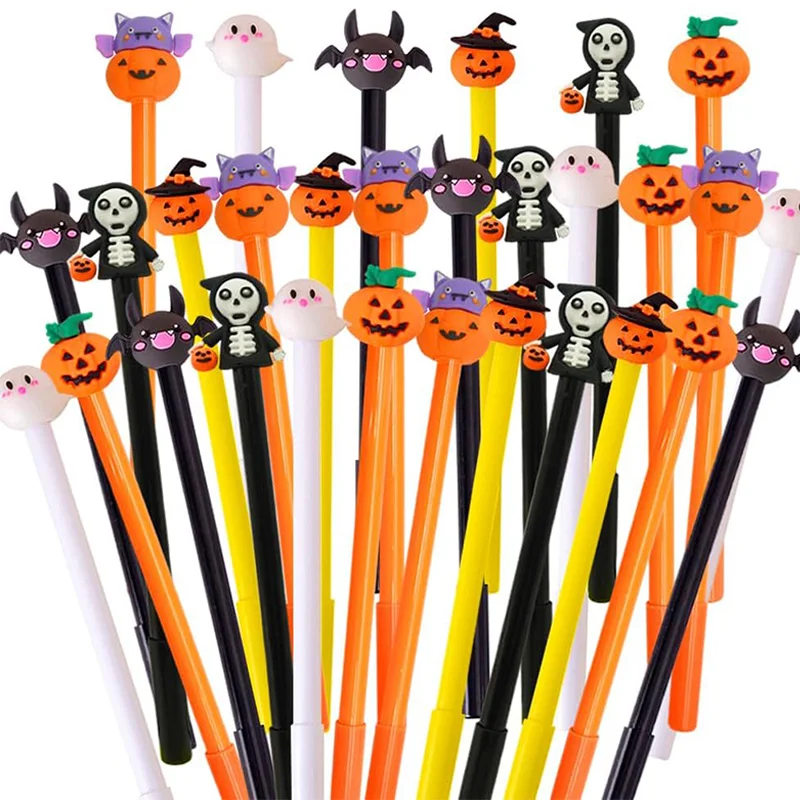 10pcs Halloween Style Gel Pen Creative Pumpkin Light Bat Ghost Halloween Gifts for Students Rewards Prizes School Supplies TMZ
